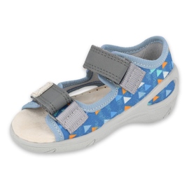Sapatos infantis Befado pu 065P158 azul cinza 1