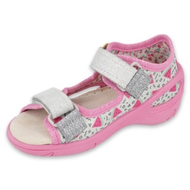 Sapatos infantis Befado pu 065P148 rosa cinza multicolorido 1