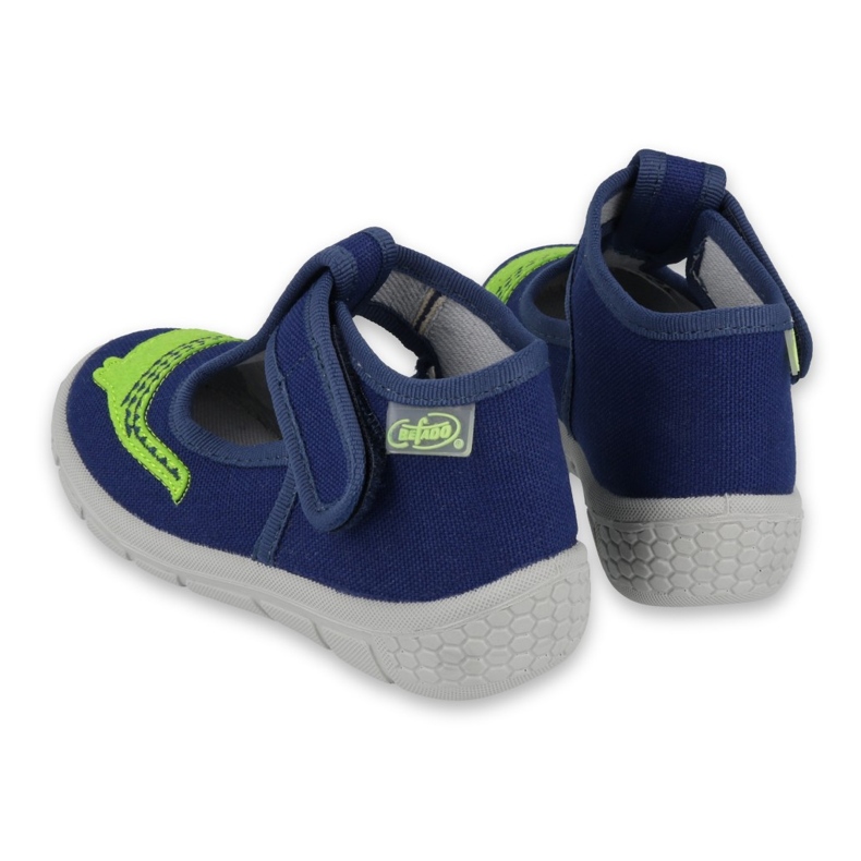 Flippers infantis de Befado com um crocodilo 531p083 azul marinho verde 2 Flippers infantis de Befado com um crocodilo 531p083 azul marinho verde 2