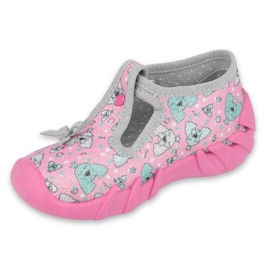 Calçados infantis Befado 110P387 rosa cinza 1