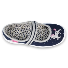 Calçados infantis Befado 114X414 azul marinho prata cinza 1
