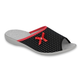 Sapatos femininos Befado pu 254D109 preto vermelho 1