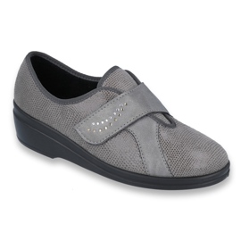 Sapatos femininos Befado pu 032D003 cinza 2