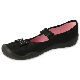 Ballerinas infantis de Befado 114Y240 com arcos nas lantejoulas preto 1
