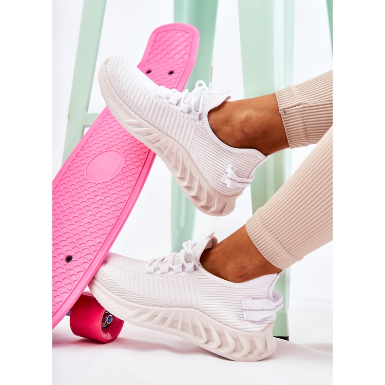 FM1 Tênis esportivo feminino de pano branco Lenney 1