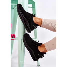 FM1 Tênis esportivo feminino de pano preto Lenney 2