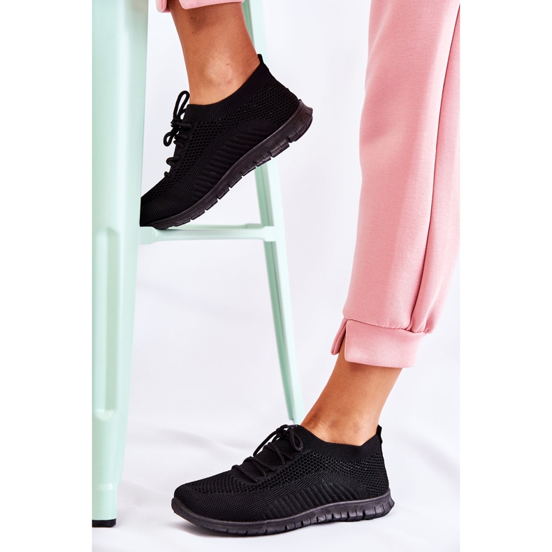 FM1 Tênis esportivo feminino preto Sequro slip on 2