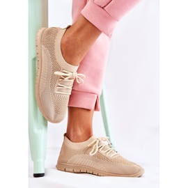 FM1 Tênis esportivo feminino Sequro Slip On Bege 2