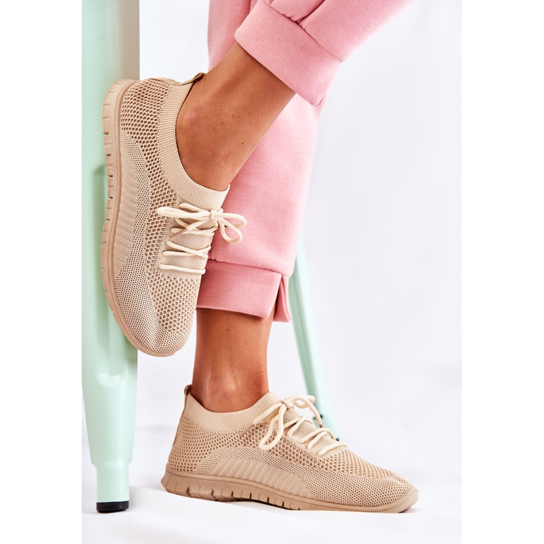 FM1 Tênis esportivo feminino Sequro Slip On Bege 2