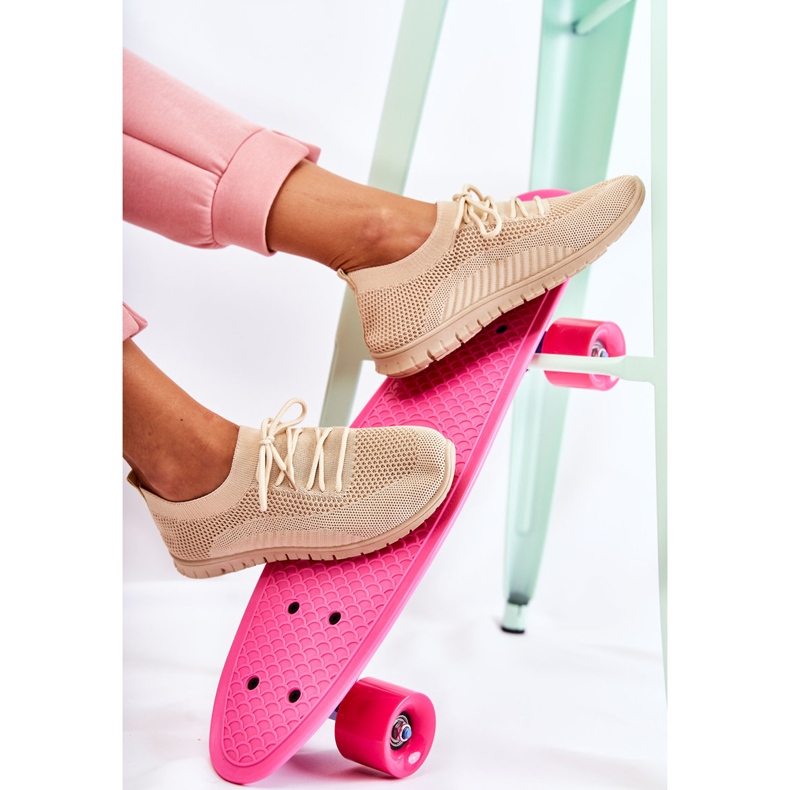 FM1 Tênis esportivo feminino Sequro Slip On Bege 1