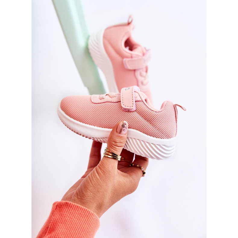 FR1 Tênis esportivo infantil com velcro rosa Lexy 1