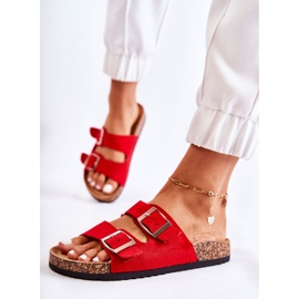 Chinelos femininos Misandei vermelhos 2