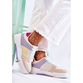 PS1 Tênis esportivo feminino bege Francis multicolorido 1