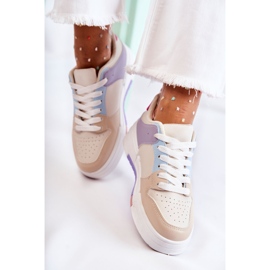 PS1 Tênis esportivo feminino bege Francis multicolorido 2