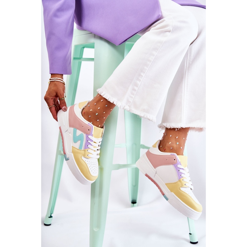 PS1 Calçados esportivos femininos, Francis branco e amarelo multicolorido 1