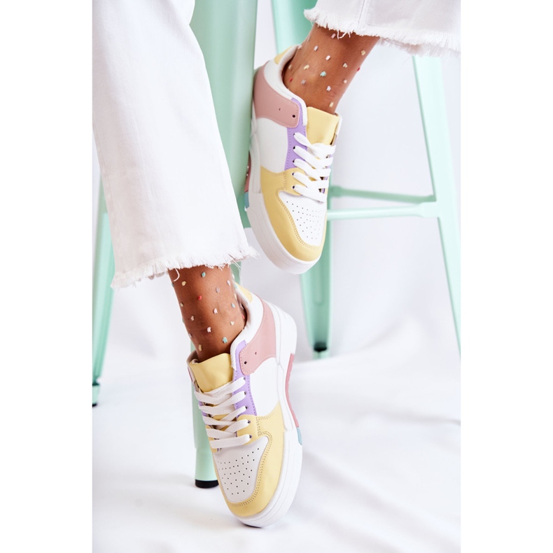 PS1 Calçados esportivos femininos, Francis branco e amarelo multicolorido 2