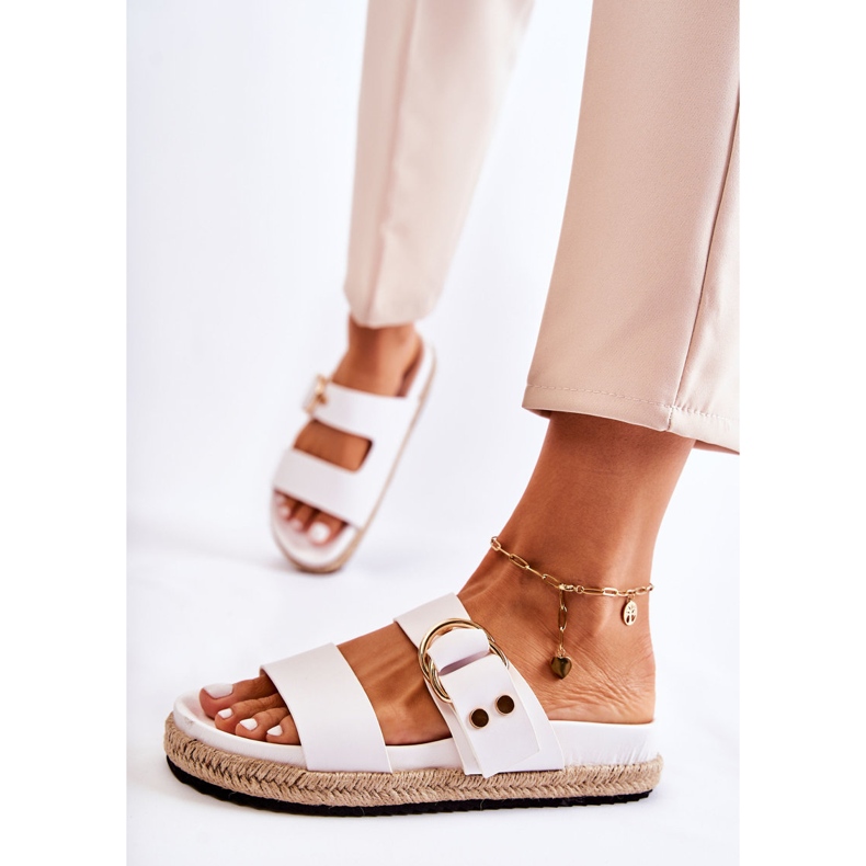 FB1 Chinelos femininos elegantes Penélope brancos 2