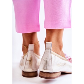 Sapatilhas femininas de couro com cristais Nicole 2749 branco 2