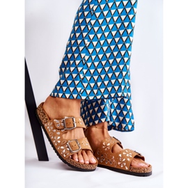 PG1 Chinelos de camurça Dalvio marrom com strass castanho 1