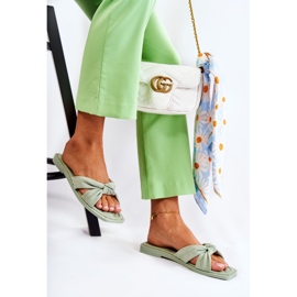 Chinelos femininos camurça verde camurça da moda 2