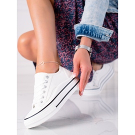 SHELOVET Tênis na plataforma branco 1