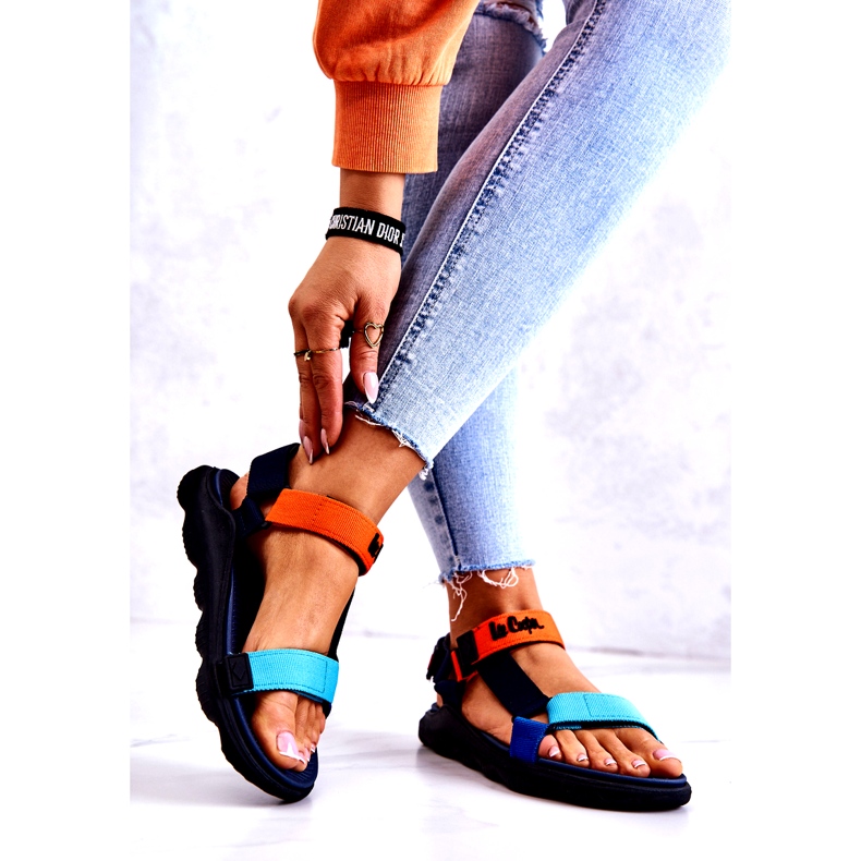 Sandálias esportivas femininas Lee Cooper LCW-22-34-0953L Multicolorido azul marinho laranja 2