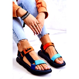 Sandálias esportivas femininas Lee Cooper LCW-22-34-0953L Multicolorido azul marinho laranja 3
