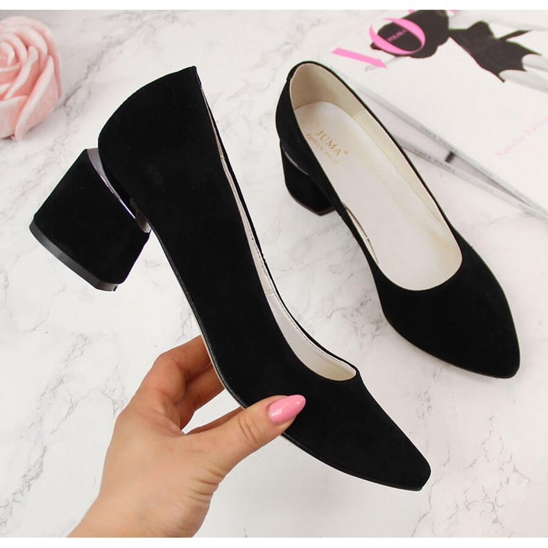 Bombas em um bloco decorativo de camurça Juma preta preto 2