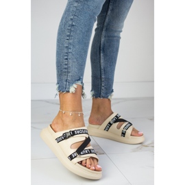 Chinelos plataforma bege Laura La.Fi 1