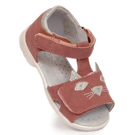 Sandálias de menina com velcro rosa gatos Kornecki 6305 1 Sandálias de menina com velcro rosa gatos Kornecki 6305 1