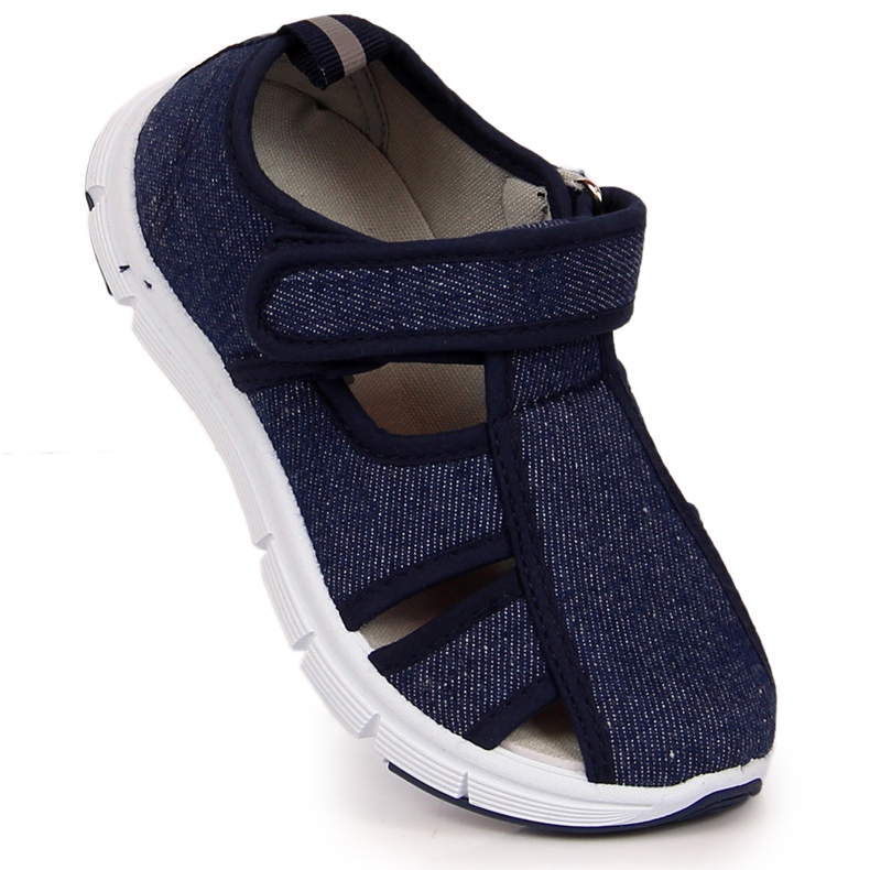 Atletico Sapatilhas Atlético azul marinho para menino com velcro 1