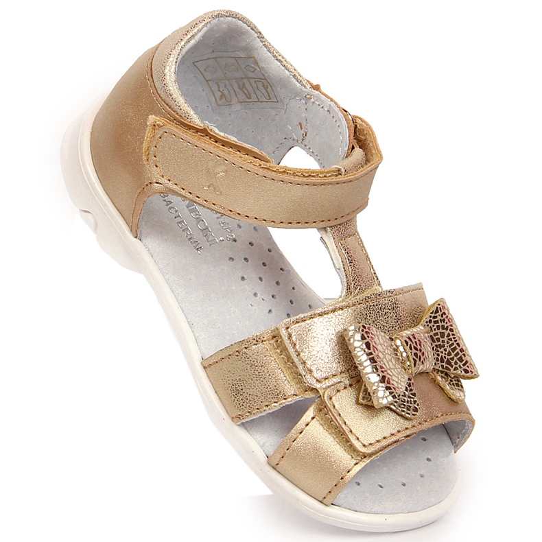 Sandálias de menina com velcro dourado Kornecki 6309 1