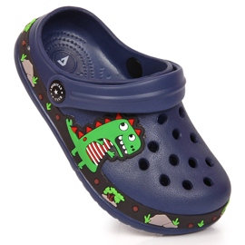 Pantufas azul marinho American Club com dinossauro azul-marinho 1