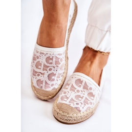 S.Barski Alpargatas femininas clássicas brancas Catris Openwork branco 1