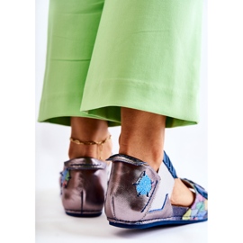 Sandálias de couro com nervuras Maciejka 03375 azul 1