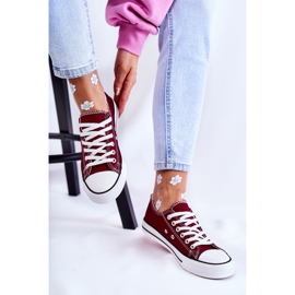 Tênis feminino clássico amarrado Borgonha Be Mine vermelho 2