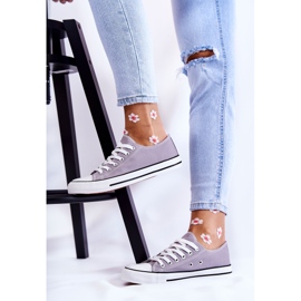 PJ1 Tênis feminino clássico amarrado cinza Be Mine 2