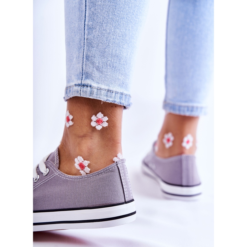 PJ1 Tênis feminino clássico amarrado cinza Be Mine 1