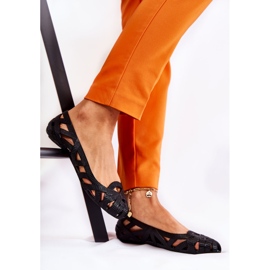 PH1 Bailarinas femininas de borracha preta Indila preto 2