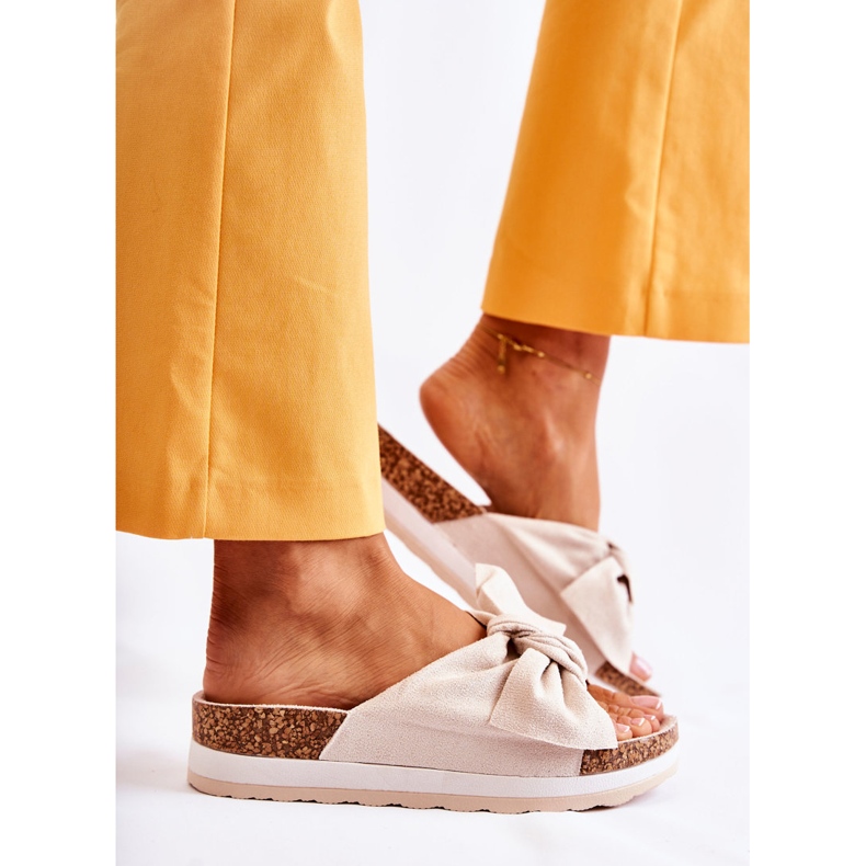 PG1 Chinelos na plataforma bege tão confortável 2