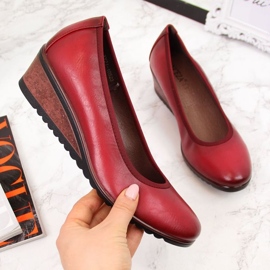 Bombas de cunha vermelhas W Vinceza vermelho 1