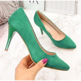 Sapatos com salto agulha verde camurça W Sergio Leone 2