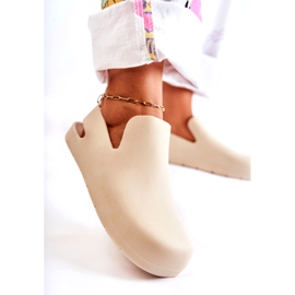 FS1 Tamancos de borracha da moda bege claro Meriko 3