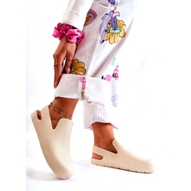 FS1 Tamancos de borracha da moda bege claro Meriko 4