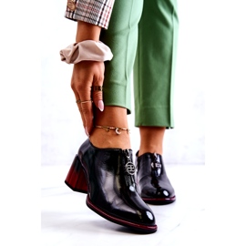 S.Barski Sapatos da moda lacados em um poste Lorena preto e vermelho 1