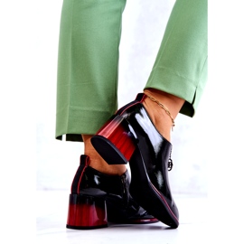 S.Barski Sapatos da moda lacados em um poste Lorena preto e vermelho 4