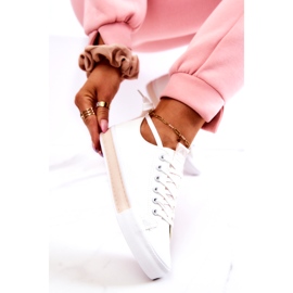 PS1 Tênis feminino de couro branco-bege Mikayla 5