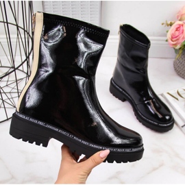 BM Botas de mulher envernizadas pretas W S. Barski preto 1