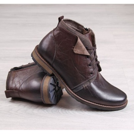 Botas quentes de couro marrom de homem M Gregor 1