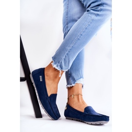 PH1 Mocassins femininos de camurça azul marinho Millare azul-marinho 2